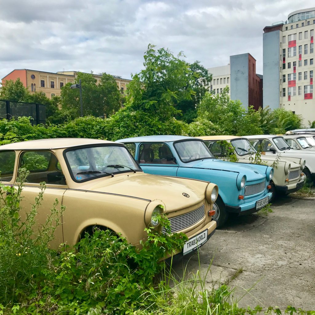 Trabi's nearby the Trabi Museum in former East Berlin.  A key part of the history of Berlin.