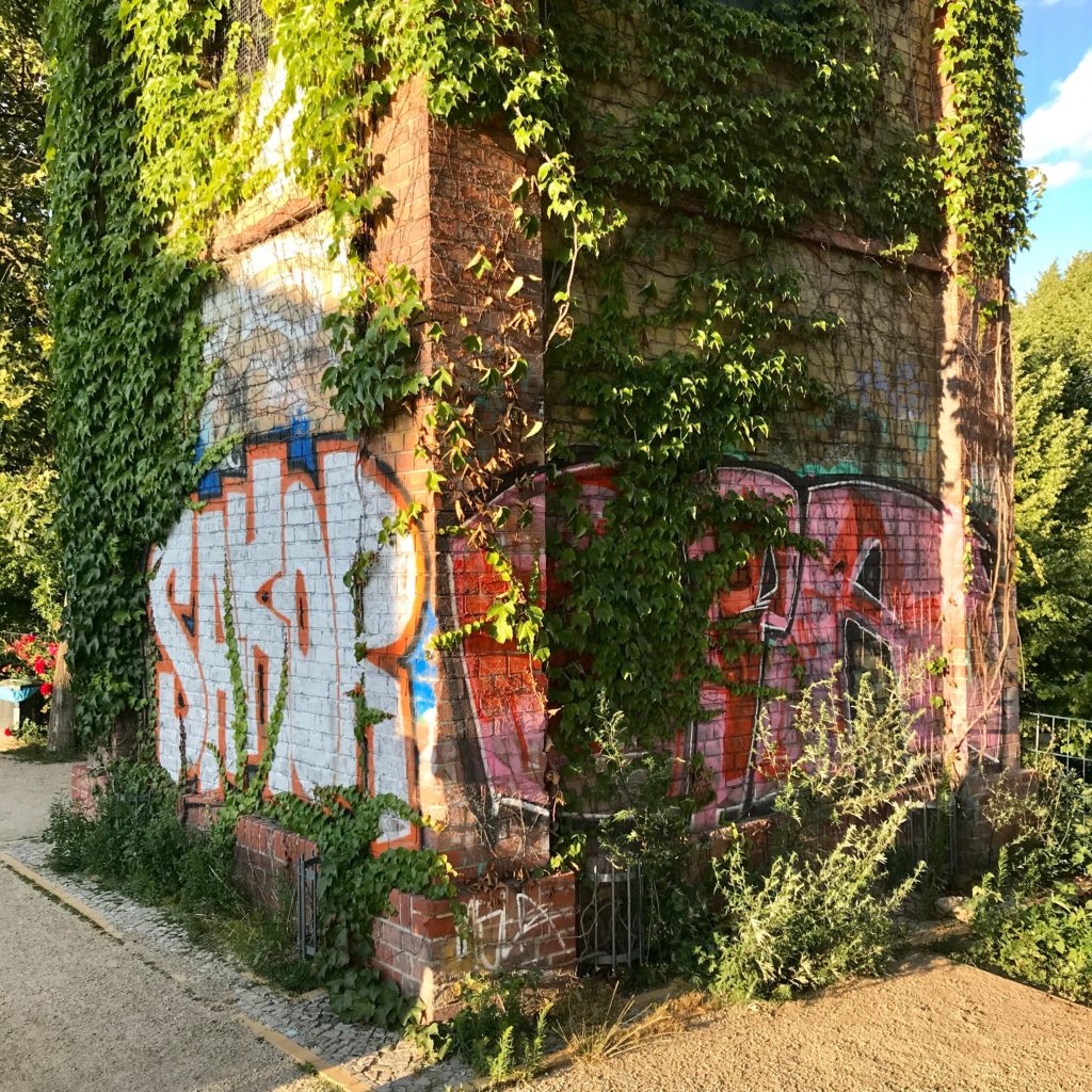 Graffiti on the walls of a building in former East Berlin