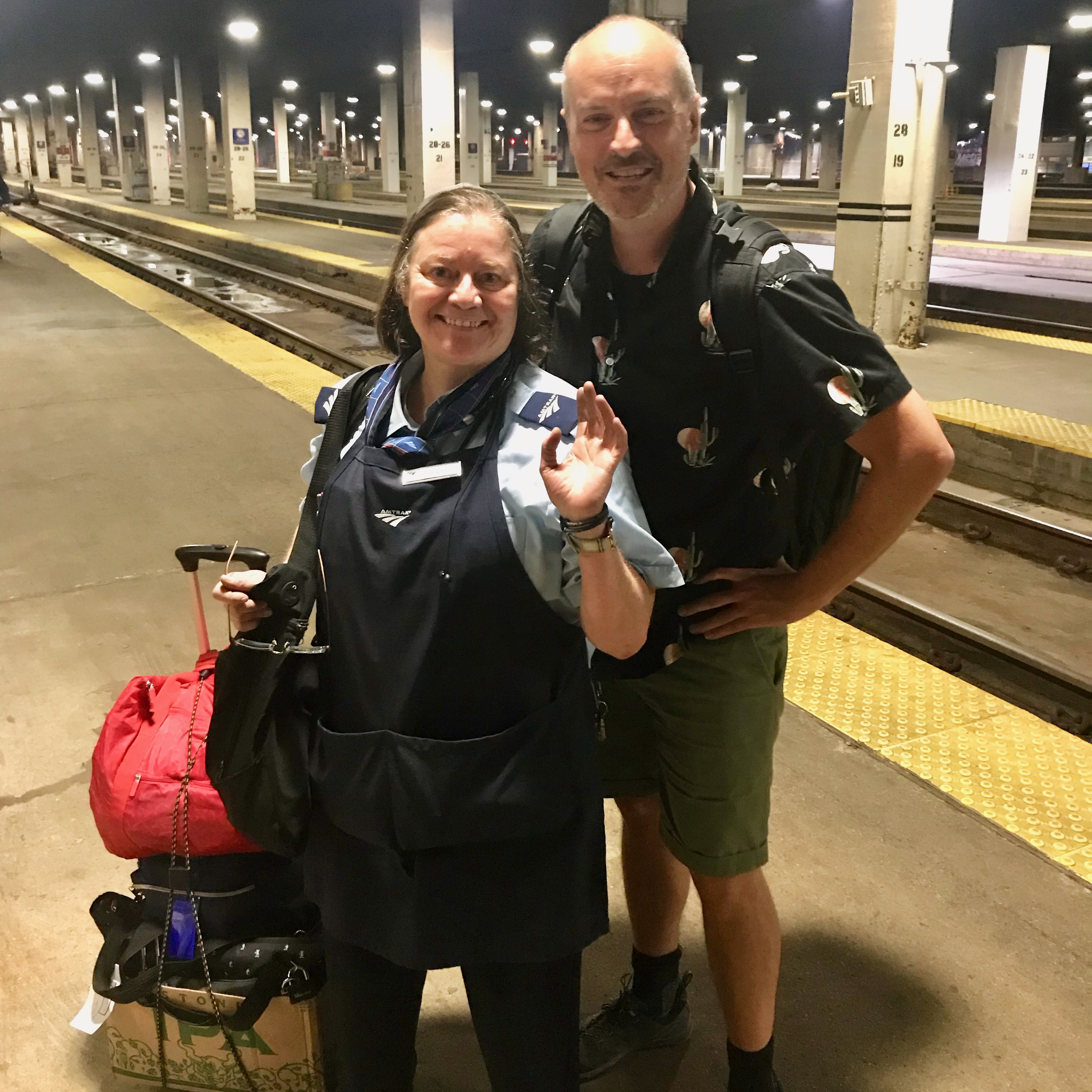 Catherine was the great attendant on the Lounge Car for the long-distance Amtrak train Empire Builder.  