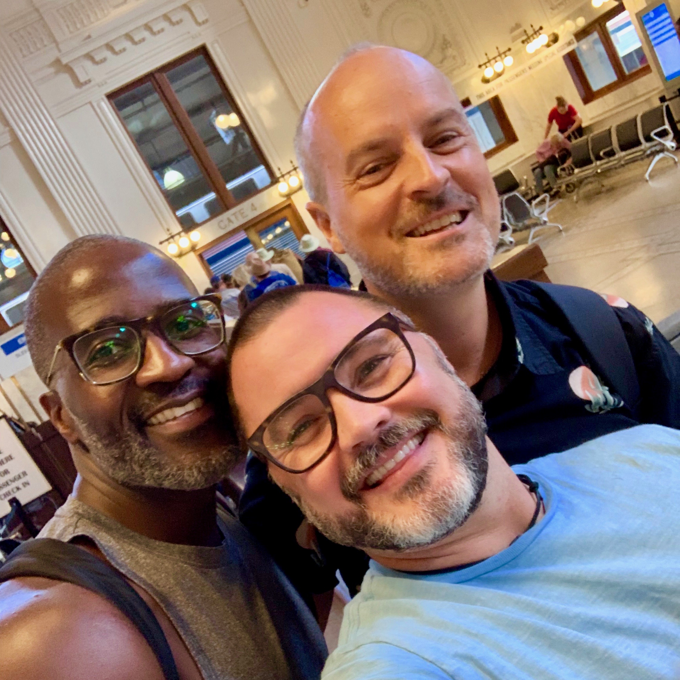 All smiles as we prepare to board Amtrak Empire Builder train in Seattle at the King Street Station.  The Empire Builder travels between Seattle/Portland and Chicago.