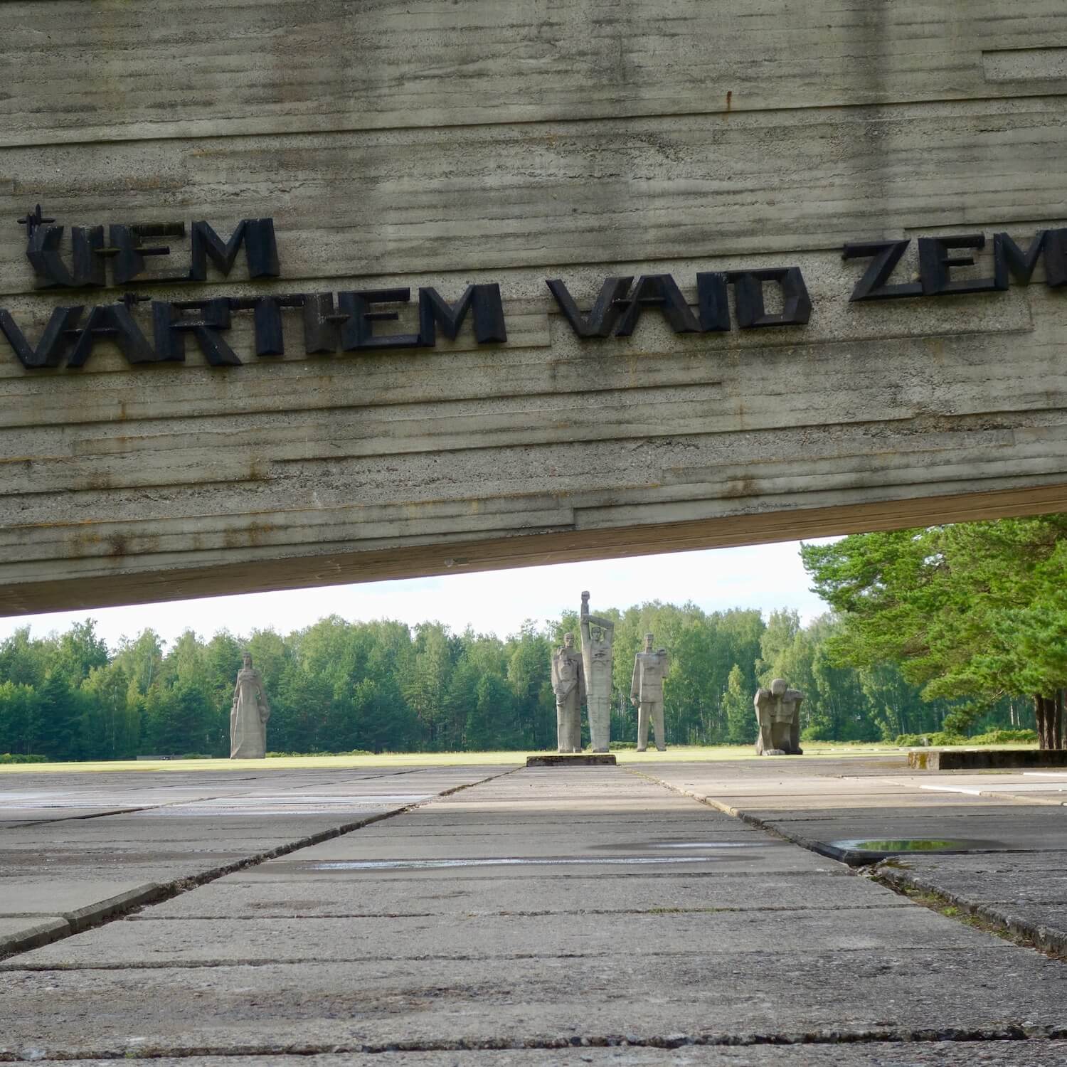 After WWII the soviets erected this monument to the Nazi work/death camp that existed on this land, which is about 15 miles outside Riga, Latvia. Most of the jewish population of Lithuania and Latvia were killed in WWII.