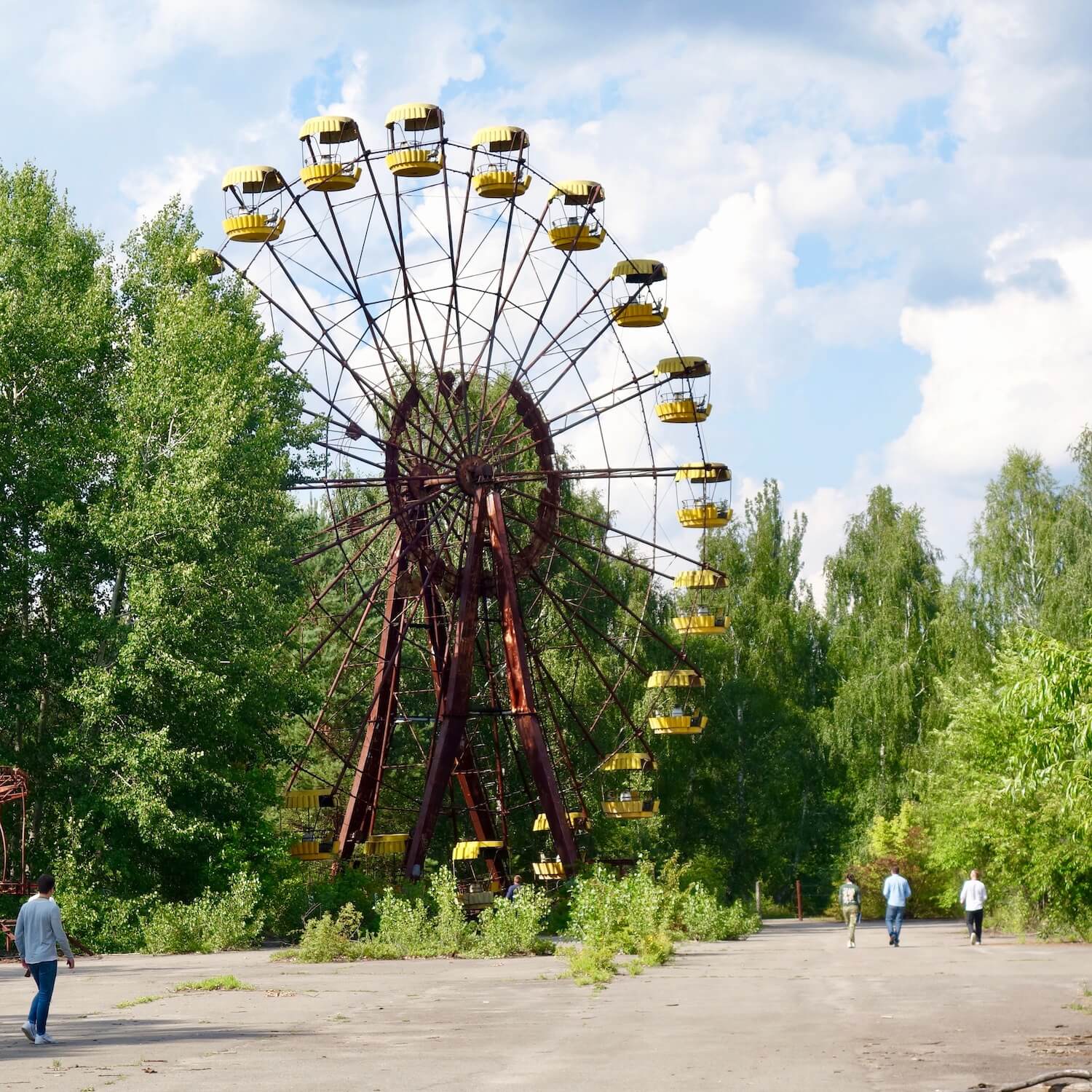 Ferris wheel that is still assembled in the ghost town of Prypyat, which was abandoned following the April 1986 explosion of Chernobyl Reactor #4