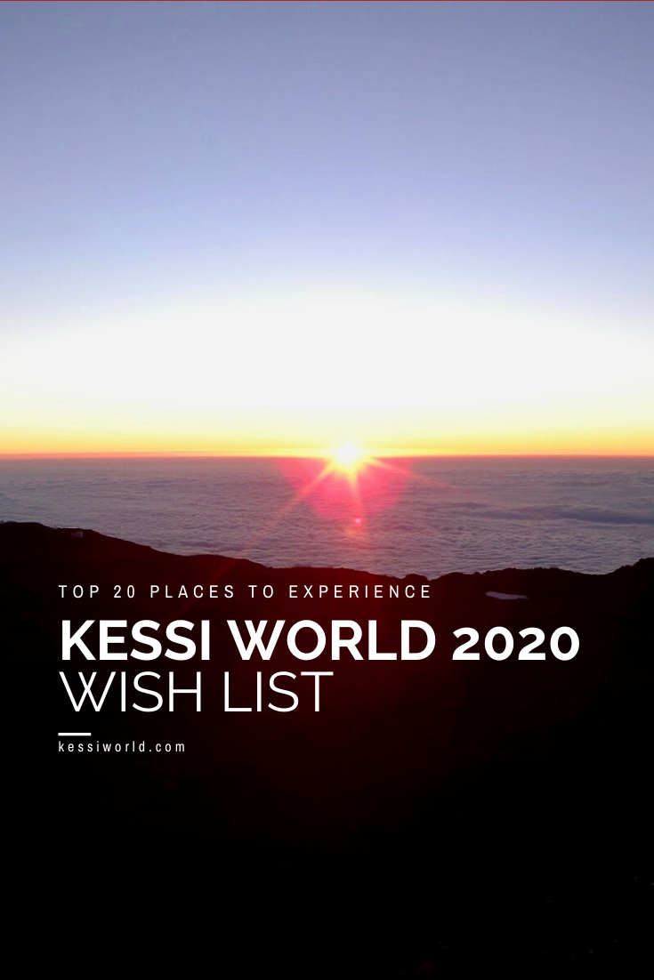 Title image to the Kessi World 2020 list shows the sun rising over Africa from atop of Mt. Kilimanjaro.