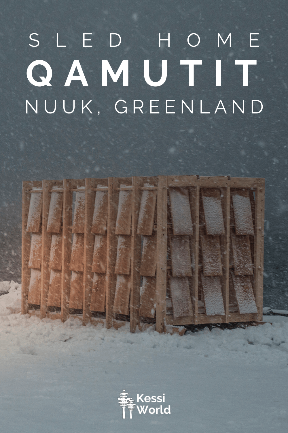 This Pinterest pin shows the sled house Qamutit, featured in Nuuk, Greenland at the Nordisk Festival. 