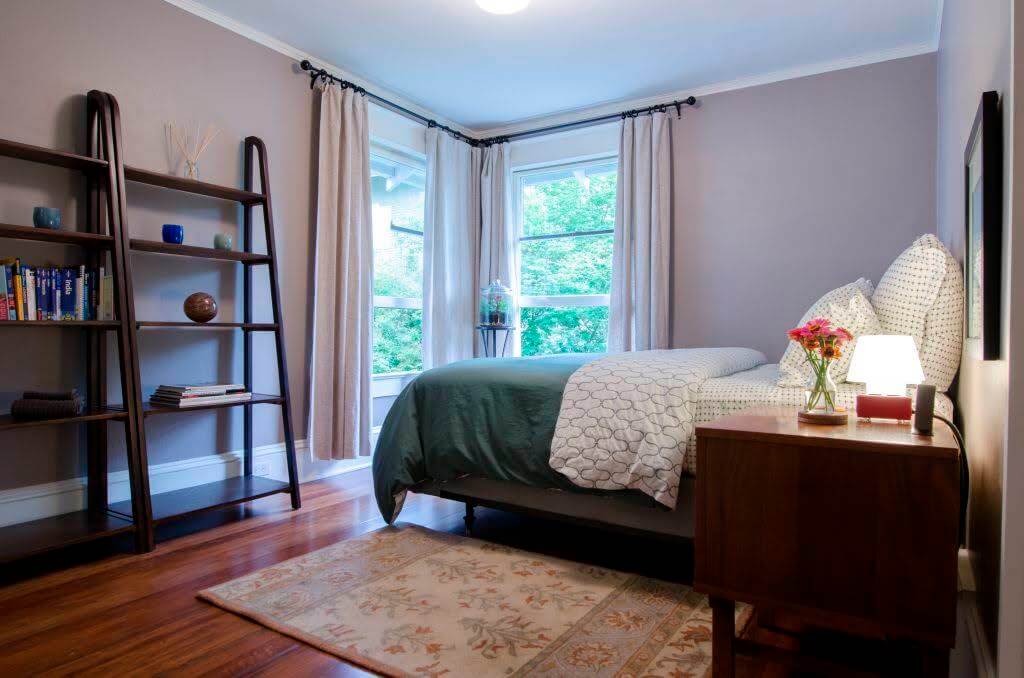A bedroom inside an Airbnb listing in Seattle, Washington. 