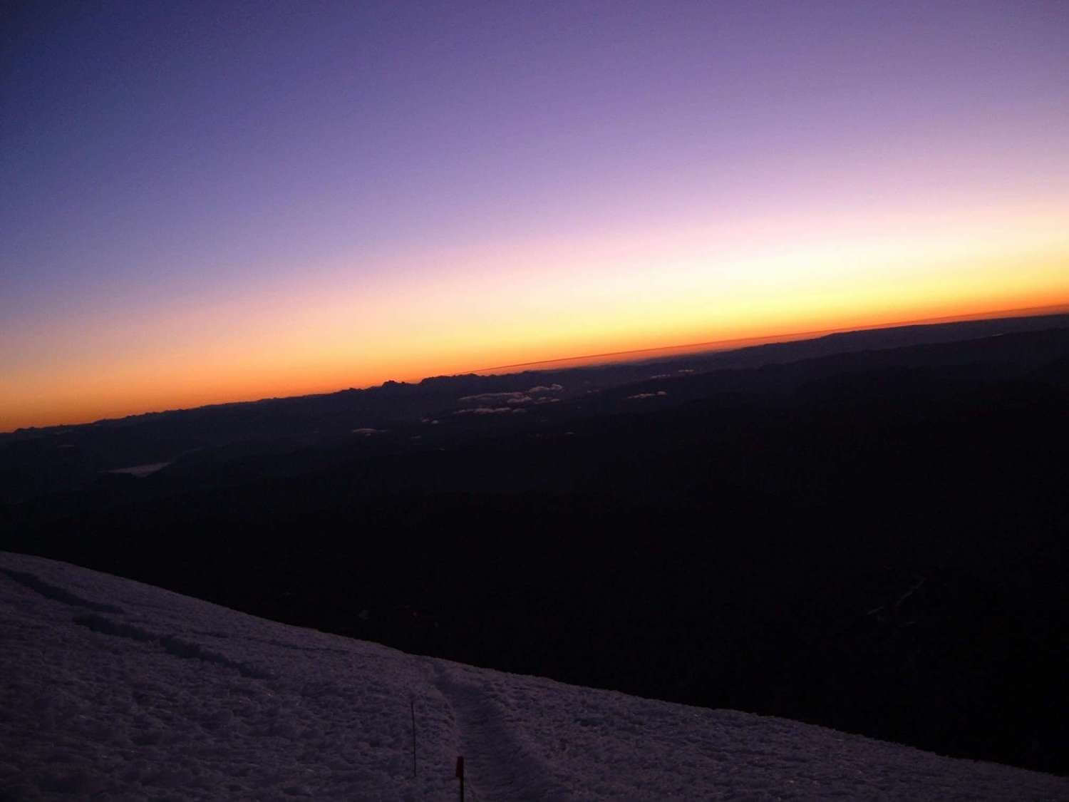 Sunrise over Washington State from the summit of Mt. Rainier