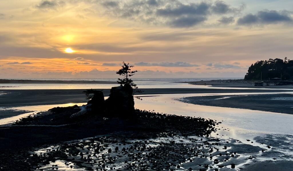 Sunset on the OREGON COAST.